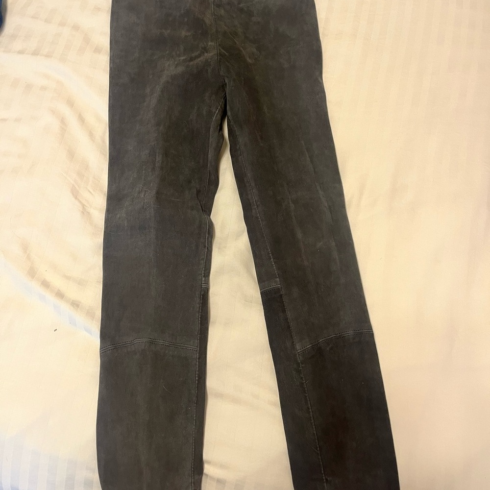 Vince Charcoal Suede Trousers